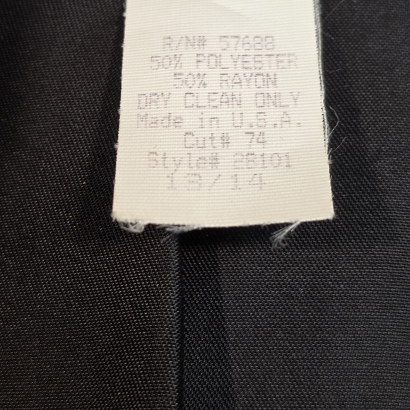 VINTAGE LAWRENCE 90s Polka Dot Blazer | L | Black | Retro Tailored Jacket - Picture 13 of 14